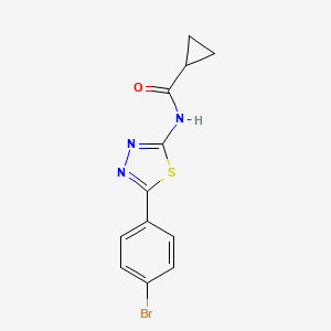 molecular formula C12H10BrN3OS B2471045 N-[5-(4-bromophenyl)-1,3,4-thiadiazol-2-yl]cyclopropanecarboxamide CAS No. 391862-89-8
