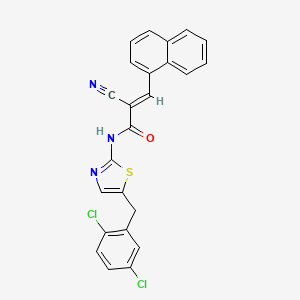 molecular formula C24H15Cl2N3OS B2471065 (E)-2-cyano-N-[5-[(2,5-dichlorophenyl)methyl]-1,3-thiazol-2-yl]-3-naphthalen-1-ylprop-2-enamide CAS No. 468770-40-3