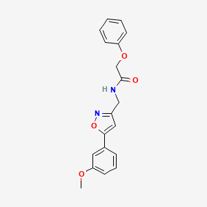 molecular formula C19H18N2O4 B2471069 N-((5-(3-methoxyphenyl)isoxazol-3-yl)methyl)-2-phenoxyacetamide CAS No. 953013-77-9