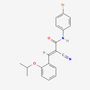 molecular formula C19H17BrN2O2 B2471077 N-(4-bromophenyl)-2-cyano-3-[2-(propan-2-yloxy)phenyl]prop-2-enamide CAS No. 380434-23-1