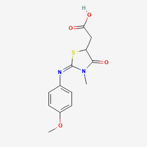 B2471091 (2-[(4-Methoxyphenyl)imino]-3-methyl-4-oxo-1,3-thiazolidin-5-yl)acetic acid CAS No. 444544-43-8