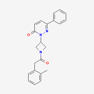 molecular formula C22H21N3O2 B2471100 2-{1-[2-(2-Methylphenyl)acetyl]azetidin-3-yl}-6-phenyl-2,3-dihydropyridazin-3-one CAS No. 2380182-27-2
