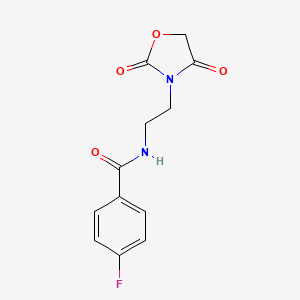 molecular formula C12H11FN2O4 B2471103 N-[2-(2,4-dioxo-1,3-oxazolidin-3-yl)ethyl]-4-fluorobenzamide CAS No. 2034610-93-8