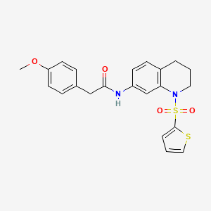 2-(4-methoxyphenyl)-N-(1-(thiophen-2-ylsulfonyl)-1,2,3,4-tetrahydroquinolin-7-yl)acetamide