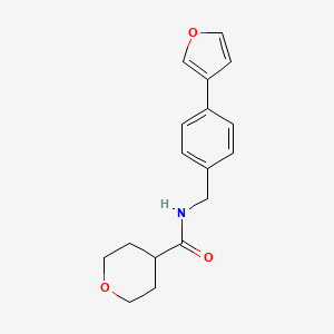 molecular formula C17H19NO3 B2471124 N-{[4-(furan-3-yl)phenyl]methyl}oxane-4-carboxamide CAS No. 2034297-93-1