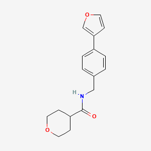 N-(4-(furan-3-yl)benzyl)tetrahydro-2H-pyran-4-carboxamide