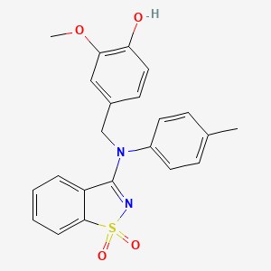 4-{[(1,1-Dioxido-1,2-benzisothiazol-3-YL)(4-methylphenyl)amino]methyl}-2-methoxyphenol