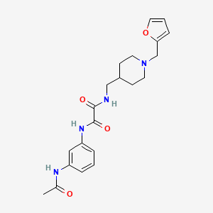 molecular formula C21H26N4O4 B2471141 N'-(3-acetamidophenyl)-N-({1-[(furan-2-yl)methyl]piperidin-4-yl}methyl)ethanediamide CAS No. 953181-47-0
