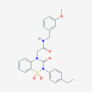 2-(2-(4-ethylphenyl)-1,1-dioxido-3-oxo-2H-benzo[e][1,2,4]thiadiazin-4(3H)-yl)-N-(3-methoxybenzyl)acetamide