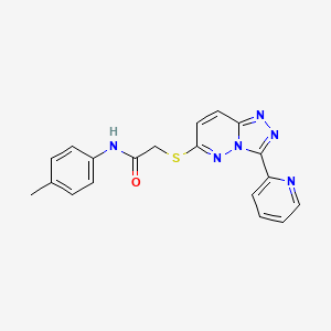 molecular formula C19H16N6OS B2471175 2-((3-(pyridin-2-yl)-[1,2,4]triazolo[4,3-b]pyridazin-6-yl)thio)-N-(p-tolyl)acetamide CAS No. 868967-28-6