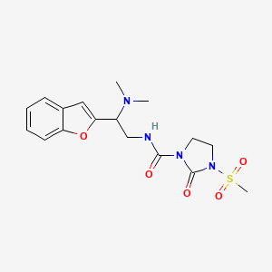 molecular formula C17H22N4O5S B2471180 N-(2-(benzofuran-2-yl)-2-(dimethylamino)ethyl)-3-(methylsulfonyl)-2-oxoimidazolidine-1-carboxamide CAS No. 2034562-77-9