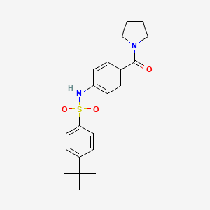 molecular formula C21H26N2O3S B2471184 4-tert-butyl-N-[4-(pyrrolidine-1-carbonyl)phenyl]benzene-1-sulfonamide CAS No. 727689-12-5