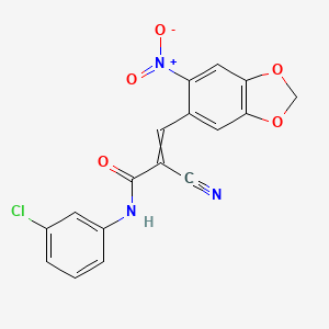 N-(3-chlorophenyl)-2-cyano-3-(6-nitro-2H-1,3-benzodioxol-5-yl)prop-2-enamide