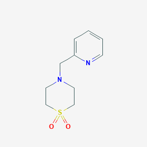molecular formula C10H14N2O2S B2471191 4-[(pyridin-2-yl)methyl]-1lambda6-thiomorpholine-1,1-dione CAS No. 477864-24-7