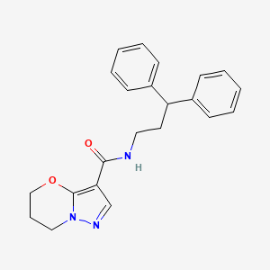 molecular formula C22H23N3O2 B2471196 N-(3,3-DIPHENYLPROPYL)-5H,6H,7H-PYRAZOLO[3,2-B][1,3]OXAZINE-3-CARBOXAMIDE CAS No. 1428363-43-2