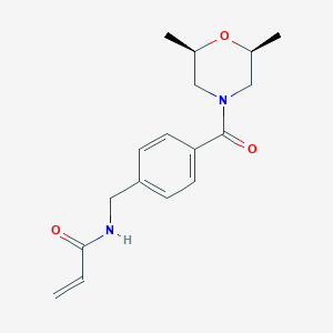 molecular formula C17H22N2O3 B2471199 N-({4-[(2R,6S)-2,6-dimethylmorpholine-4-carbonyl]phenyl}methyl)prop-2-enamide CAS No. 2197607-83-1