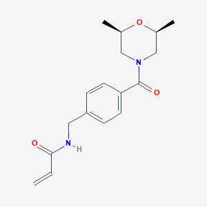 N-[[4-[(2R,6S)-2,6-Dimethylmorpholine-4-carbonyl]phenyl]methyl]prop-2-enamide