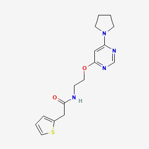 N-(2-((6-(pyrrolidin-1-yl)pyrimidin-4-yl)oxy)ethyl)-2-(thiophen-2-yl)acetamide