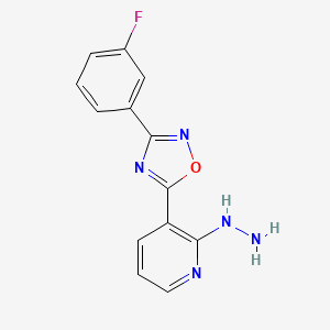 3-[3-(3-Fluorophenyl)-1,2,4-oxadiazol-5-yl]-2-hydrazinylpyridine