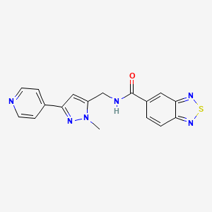 N-[(2-Methyl-5-pyridin-4-ylpyrazol-3-yl)methyl]-2,1,3-benzothiadiazole-5-carboxamide
