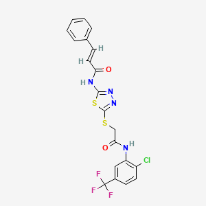 N-(5-((2-((2-chloro-5-(trifluoromethyl)phenyl)amino)-2-oxoethyl)thio)-1,3,4-thiadiazol-2-yl)cinnamamide