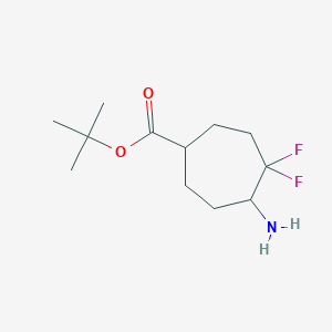 molecular formula C12H21F2NO2 B2471215 Tert-butyl 5-amino-4,4-difluorocycloheptane-1-carboxylate CAS No. 2287341-56-2