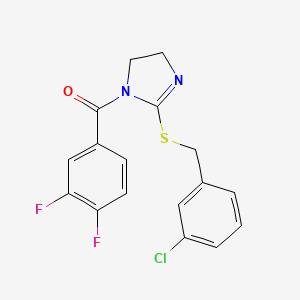 [2-[(3-Chlorophenyl)methylsulfanyl]-4,5-dihydroimidazol-1-yl]-(3,4-difluorophenyl)methanone
