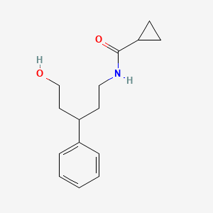 molecular formula C15H21NO2 B2471219 N-(5-hydroxy-3-phenylpentyl)cyclopropanecarboxamide CAS No. 1798457-16-5