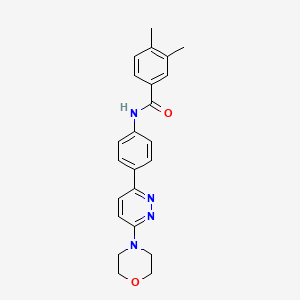 molecular formula C23H24N4O2 B2471220 3,4-dimethyl-N-(4-(6-morpholinopyridazin-3-yl)phenyl)benzamide CAS No. 899953-73-2