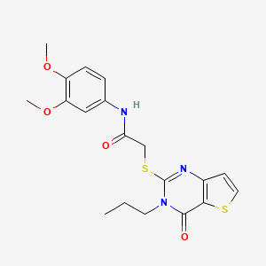 N-(3,4-dimethoxyphenyl)-2-[(4-oxo-3-propyl-3,4-dihydrothieno[3,2-d]pyrimidin-2-yl)sulfanyl]acetamide