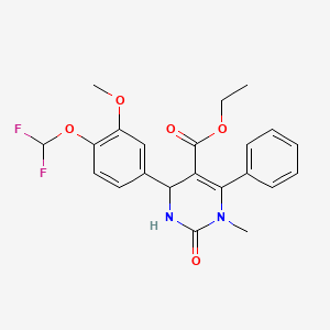 Ethyl 4-[4-(difluoromethoxy)-3-methoxyphenyl]-1-methyl-2-oxo-6-phenyl-1,2,3,4-tetrahydropyrimidine-5-carboxylate