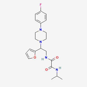 molecular formula C21H27FN4O3 B2471239 N1-(2-(4-(4-fluorophenyl)piperazin-1-yl)-2-(furan-2-yl)ethyl)-N2-isopropyloxalamide CAS No. 877632-58-1