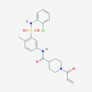N-[3-[(2-Chlorophenyl)sulfamoyl]-4-methylphenyl]-1-prop-2-enoylpiperidine-4-carboxamide
