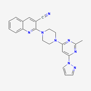 2-{4-[2-methyl-6-(1H-pyrazol-1-yl)pyrimidin-4-yl]piperazin-1-yl}quinoline-3-carbonitrile