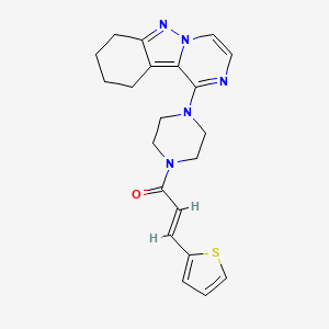 (E)-1-(4-(7,8,9,10-tetrahydropyrazino[1,2-b]indazol-1-yl)piperazin-1-yl)-3-(thiophen-2-yl)prop-2-en-1-one