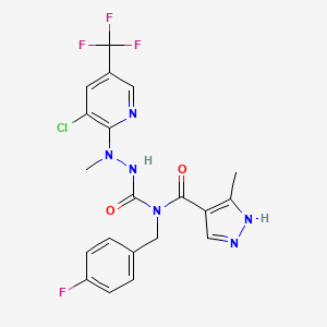 N-[[[3-chloro-5-(trifluoromethyl)pyridin-2-yl]-methylamino]carbamoyl]-N-[(4-fluorophenyl)methyl]-5-methyl-1H-pyrazole-4-carboxamide