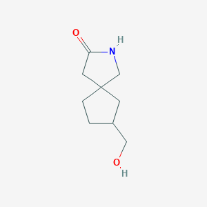 molecular formula C9H15NO2 B2471265 7-(Hydroxymethyl)-2-azaspiro[4.4]nonan-3-one CAS No. 1782480-53-8