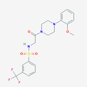 molecular formula C20H22F3N3O4S B2471268 N-(2-(4-(2-methoxyphenyl)piperazin-1-yl)-2-oxoethyl)-3-(trifluoromethyl)benzenesulfonamide CAS No. 690644-26-9