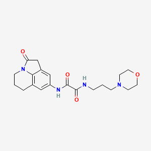 molecular formula C20H26N4O4 B2471278 N'-[3-(morpholin-4-yl)propyl]-N-{2-oxo-1-azatricyclo[6.3.1.0^{4,12}]dodeca-4,6,8(12)-trien-6-yl}ethanediamide CAS No. 898411-20-6