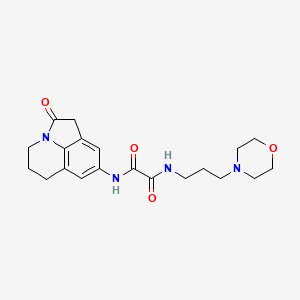 molecular formula C20H26N4O4 B2471278 N1-(3-morpholinopropyl)-N2-(2-oxo-2,4,5,6-tetrahydro-1H-pyrrolo[3,2,1-ij]quinolin-8-yl)oxalamide CAS No. 898411-20-6