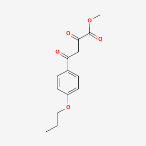 molecular formula C14H16O5 B2471279 Methyl 2,4-dioxo-4-(4-propoxyphenyl)butanoate CAS No. 889996-17-2