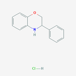 molecular formula C14H14ClNO B2471281 3-phenyl-3,4-dihydro-2H-1,4-benzoxazine hydrochloride CAS No. 2309781-89-1