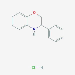 molecular formula C14H14ClNO B2471281 3-phenyl-3,4-dihydro-2H-benzo[b][1,4]oxazine hydrochloride CAS No. 2309781-89-1