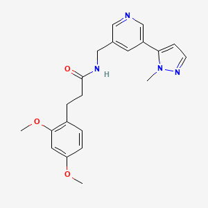 molecular formula C21H24N4O3 B2471282 3-(2,4-dimethoxyphenyl)-N-((5-(1-methyl-1H-pyrazol-5-yl)pyridin-3-yl)methyl)propanamide CAS No. 2034225-71-1