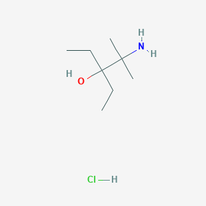 molecular formula C8H20ClNO B2471284 2-Amino-3-ethyl-2-methylpentan-3-ol hydrochloride CAS No. 2060063-33-2; 2060063-34-3