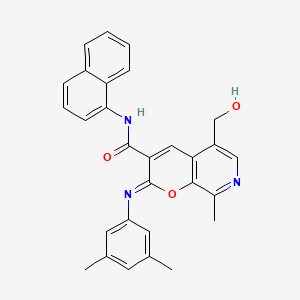 molecular formula C29H25N3O3 B2471287 (2Z)-2-[(3,5-dimethylphenyl)imino]-5-(hydroxymethyl)-8-methyl-N-(naphthalen-1-yl)-2H-pyrano[2,3-c]pyridine-3-carboxamide CAS No. 866342-20-3