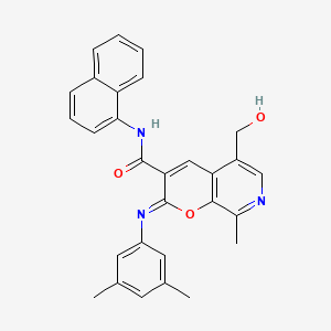 2-(3,5-dimethylphenyl)imino-5-(hydroxymethyl)-8-methyl-N-naphthalen-1-ylpyrano[2,3-c]pyridine-3-carboxamide