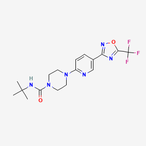 N-(tert-butyl)-4-(5-(5-(trifluoromethyl)-1,2,4-oxadiazol-3-yl)pyridin-2-yl)piperazine-1-carboxamide