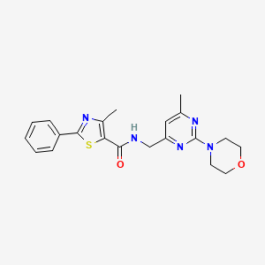 4-methyl-N-((6-methyl-2-morpholinopyrimidin-4-yl)methyl)-2-phenylthiazole-5-carboxamide