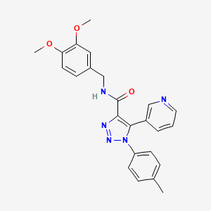 molecular formula C24H23N5O3 B2471322 N-[(3,4-dimethoxyphenyl)methyl]-1-(4-methylphenyl)-5-(pyridin-3-yl)-1H-1,2,3-triazole-4-carboxamide CAS No. 1207037-39-5
